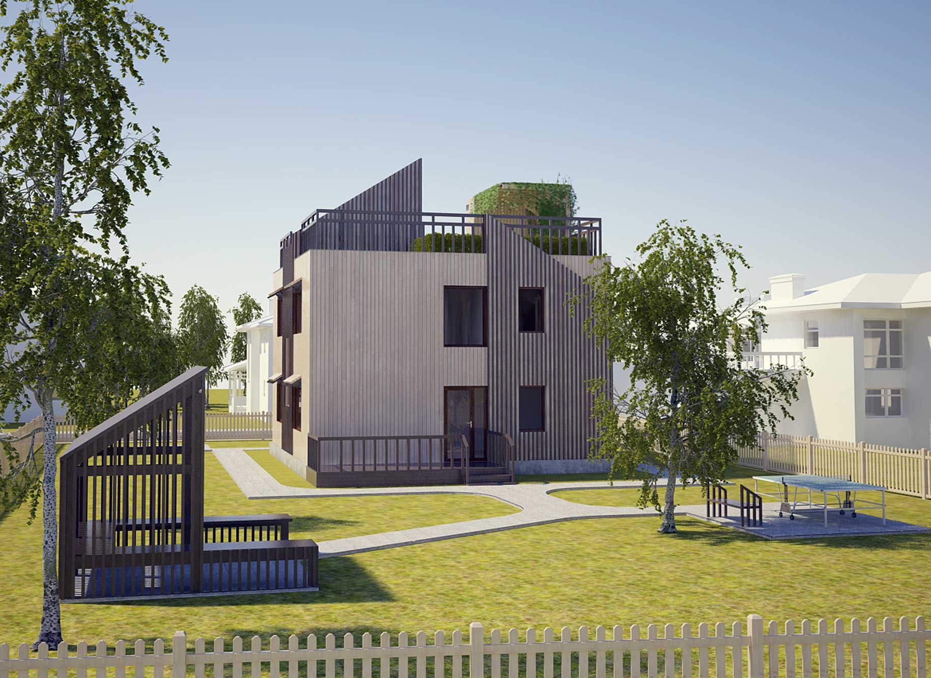 Einzelne Energieeffiziente Haus Kottegsiedlung Tscheljabinsk