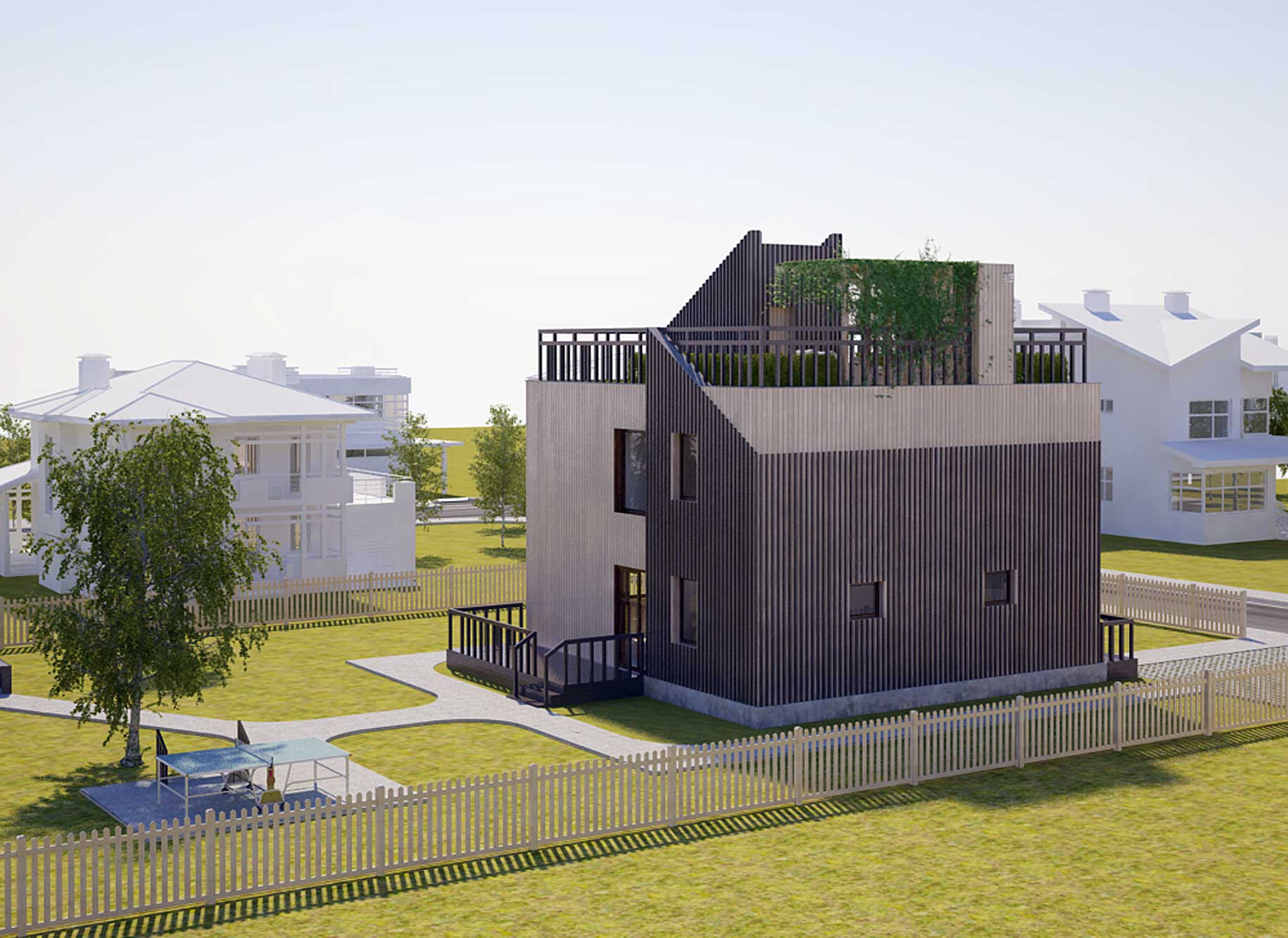 Einzelne Energieeffiziente Haus Kottegsiedlung Tscheljabinsk